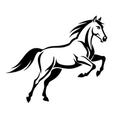 Obraz premium A powerful horse racing icon, great for sports branding and competitions.