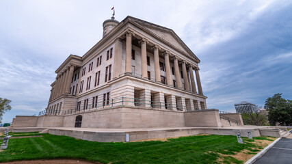 Tennessee State Capitol in Nashville, Greek Revival architecture, built in 1845; home to state...