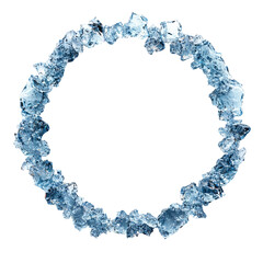 Fototapeta premium Crystal Circle Frame Isolated on Transparent Background for Design