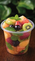 Fresh Fruit Salad in Cup.