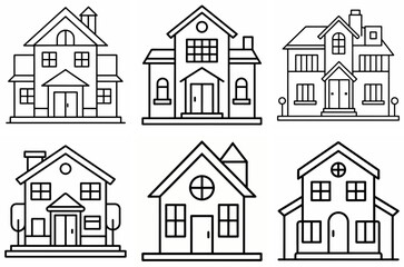 Fototapeta premium Architect House Outline Coloring Page Line Art Drawing