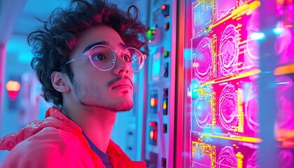 Medical Student Examines MRI Scan