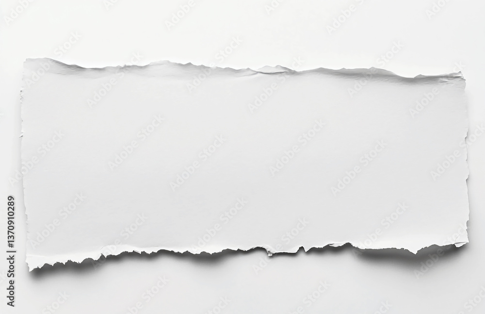 Poster torn paper texture background white blank sheet for message design element mockup template scrapbook