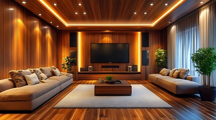Fototapeta premium Modern Home Theater Interior