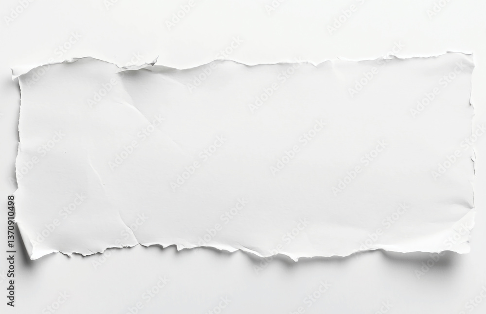 Poster torn paper texture background white blank sheet for message design element scrapbooking and collage 