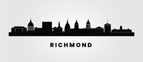 Obraz premium Chic Richmond VA Poster – Skyline Outline Art | White Background | Urban Landscape Gift