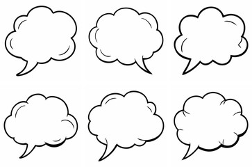 Fototapeta premium Comic Speech Bubble Outline Coloring Page Line Art Drawing