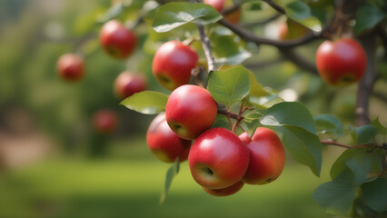 Obraz premium Delicious Bright Red Apples Ready to be Picked