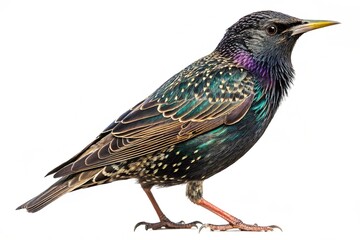 Fototapeta premium Common starling sturnus vulgaris isolated on transparent background 