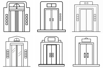 Elevator Outline Coloring Page Line Art Drawing