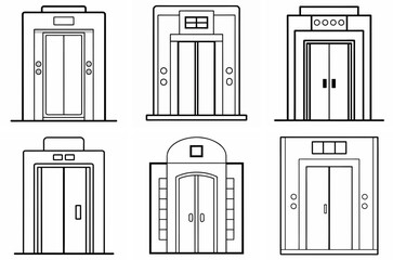 Elevator Outline Coloring Page Line Art Drawing