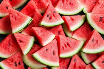 heap of fresh sliced watermelon as textured background
