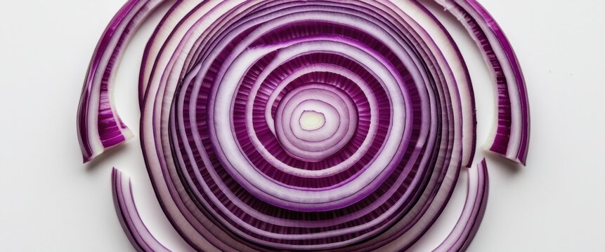 vibrant sliced purple onion close up for healthy cooking