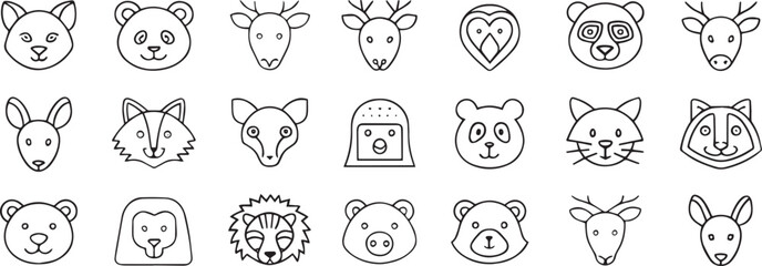 Animal Outline Icons – Linear Vector Collection | Editable Stroke
