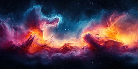 Vibrant cosmic nebula showcasing stunning colors and intricate details in deep space