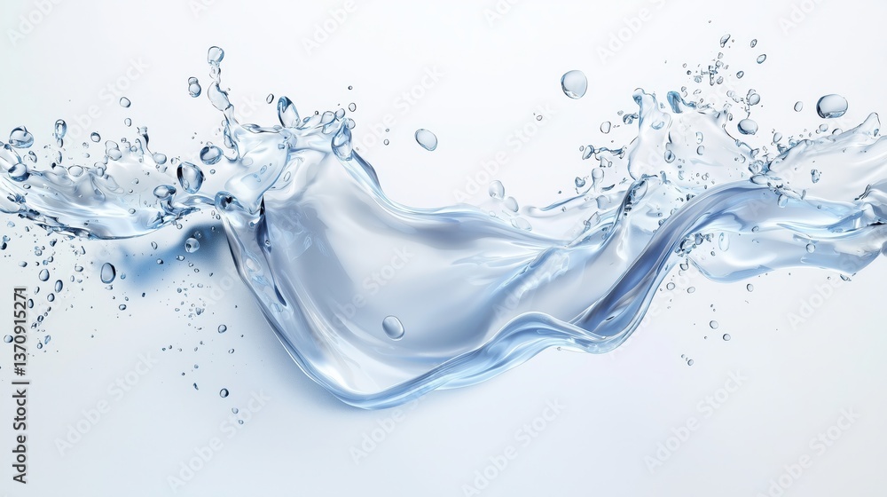 Poster aqua dynamics: captivating a dynamic water splash, freezing the motion of liquid, showcasing droplet