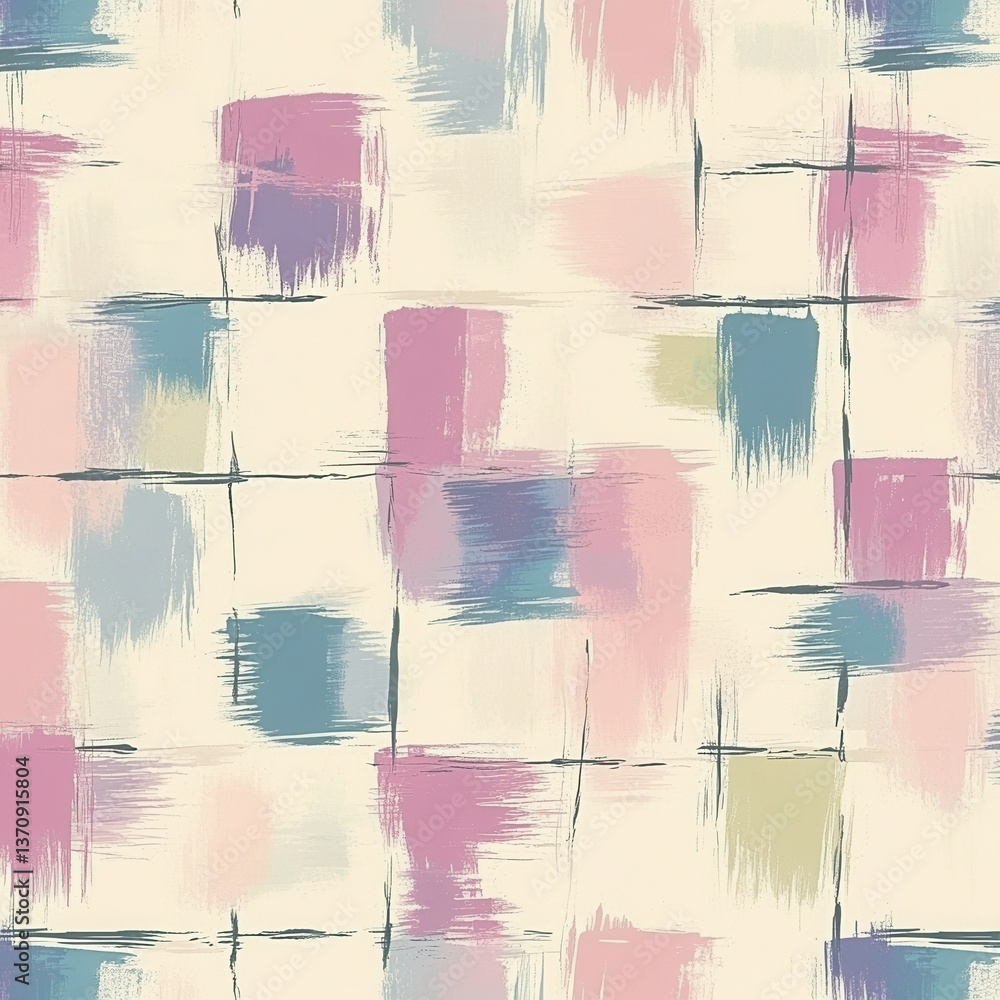 Poster abstract pastel brushstroke pattern on beige backdrop creating a modern artistic design seamless tex