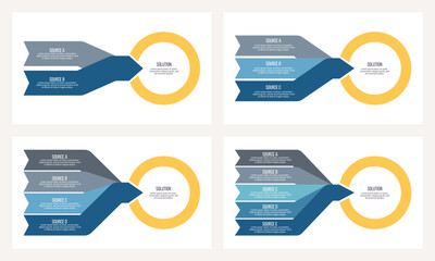Business infographic template. Arrow charts with  options, steps. Vector chart.