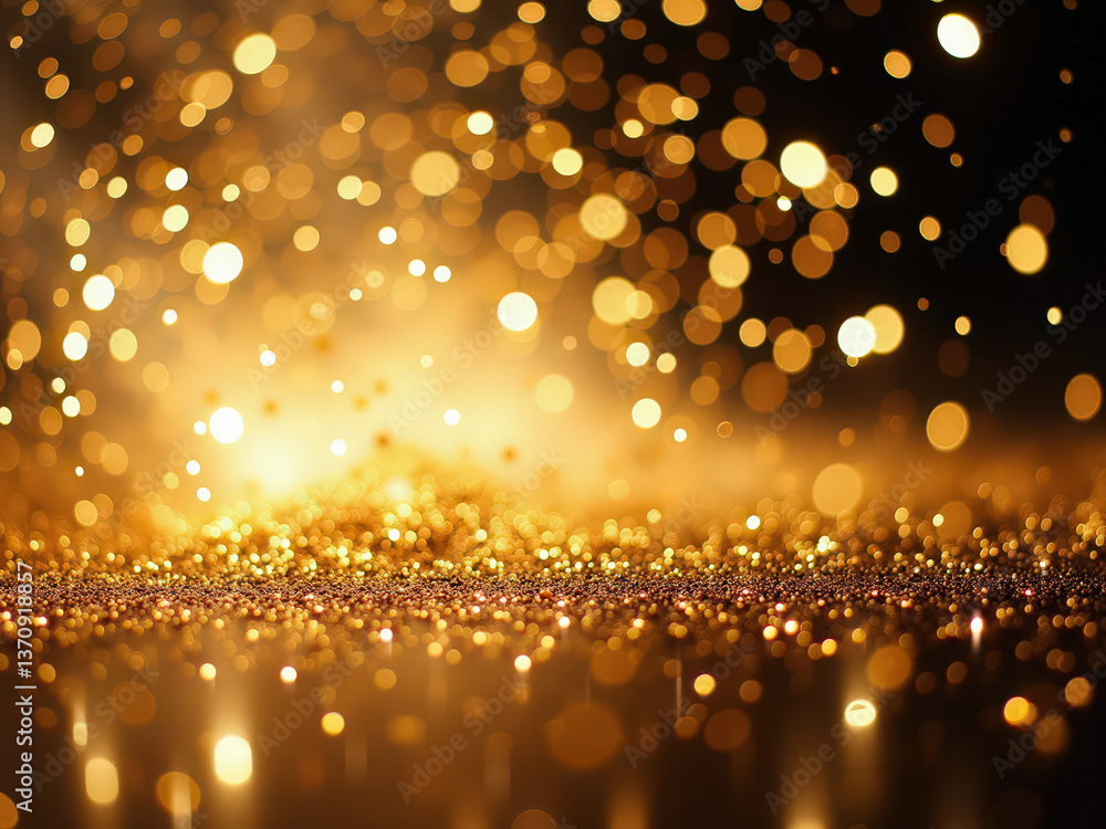 Poster a shimmering golden bokeh background creates a warm and festive atmosphere with soft lights and glim