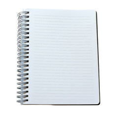 Blank Notebook Page Isolated on Transparent Background for Mockups