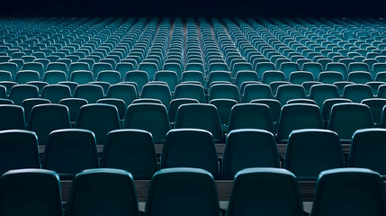 Empty Theater Seats In A Dark Auditorium