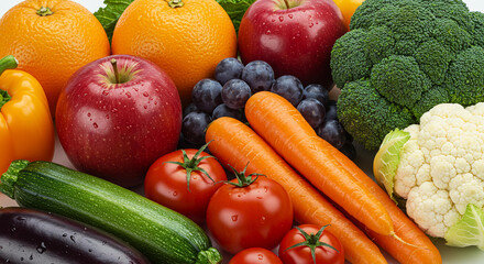 Fresh Colorful Fruits and Vegetables Healthy Eating Vitamins Diet Food