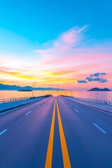 Naklejka premium Coastal Road Sunset Vista