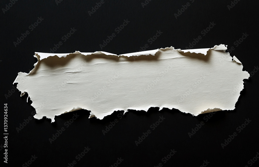 Poster torn paper texture background white paper on black background abstract paper design element graphic 