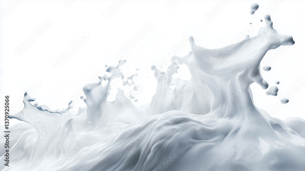 Poster dynamic dairy: capturing the raw energy and fluid elegance of milk in motion, an artistic display of