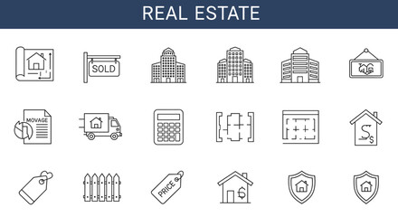 Real Estate Icons: A Collection of Line Drawings
