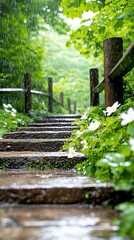 Hiking Path in Lush Forest