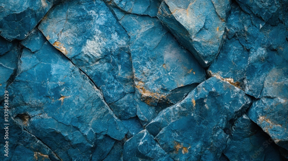 Poster captivating close up of a vibrant blue rock formation showcasing intricate patterns and textures cre