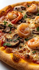 Delicious Shrimp  Mushroom Pizza. (2)