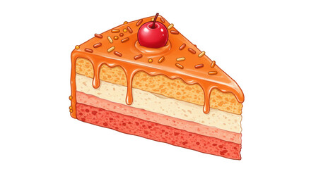 Isolated Slice of Cake