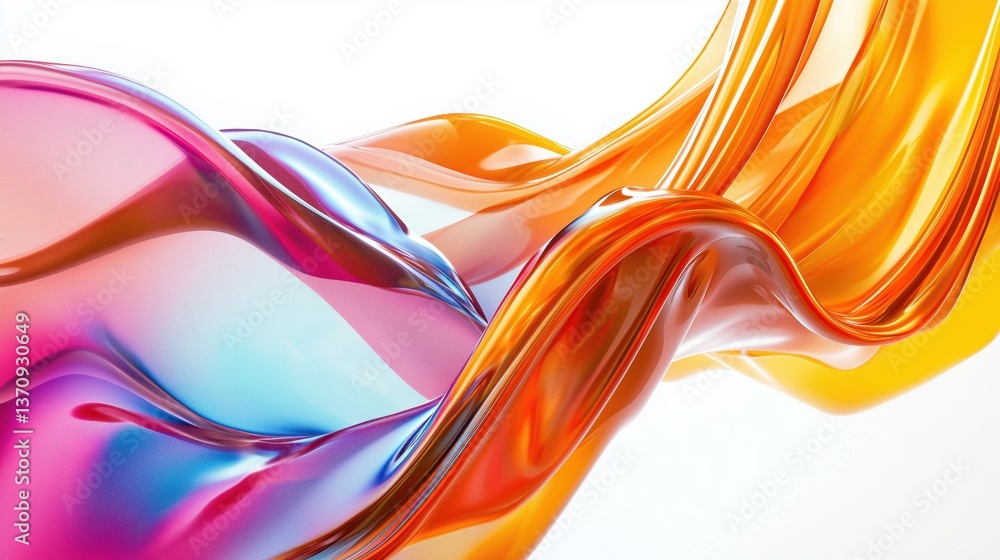Poster abstract fluid motion: captivating fluid forms and colors dance across the frame, evoking a sense of