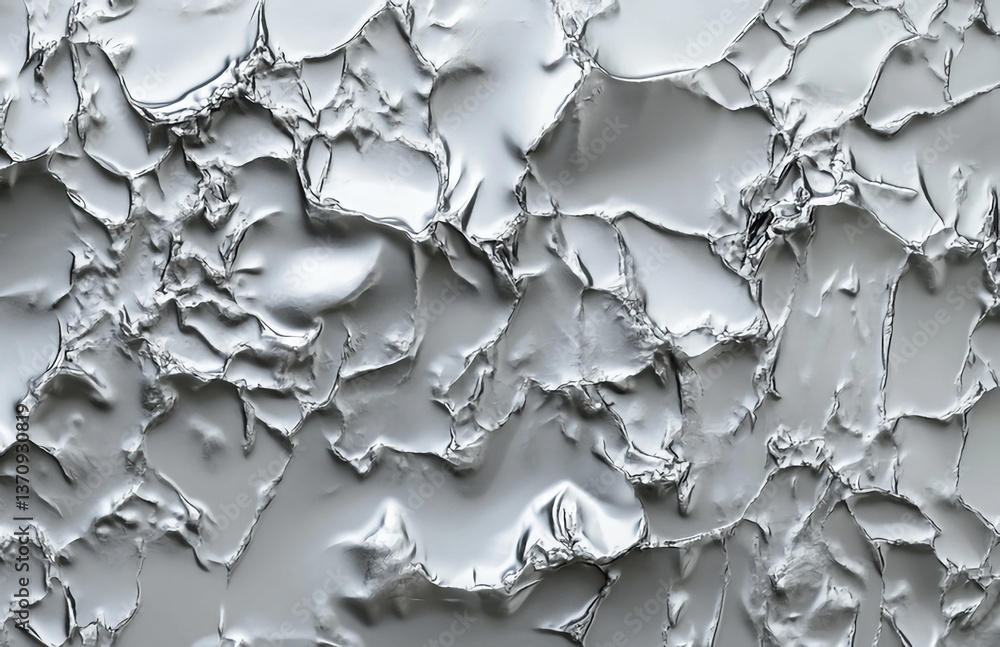 Aufkleber silver metallic texture background crumpled foil abstract design metal surface shiny material patter
