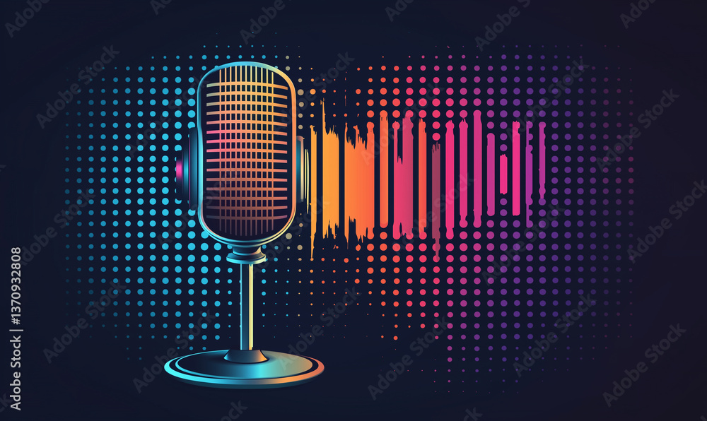 Aufkleber dynamic audio recording event studio environment digital content creation innovative sound waves rep
