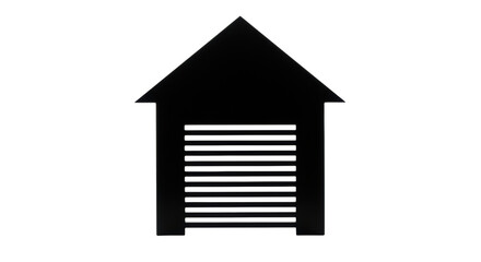 Isolated Garage Door Silhouette