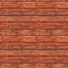 Obraz premium Seamless pattern of vintage wooden planks background with rustic texture and red-brown color.