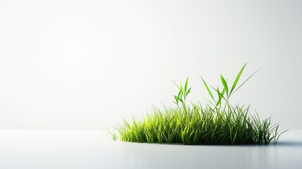 Green Oasis: A close-up image captures a vibrant patch of green grass, exuding a sense of serenity and the freshness of spring.