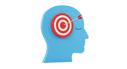 Isolated Head with Target on Forehead