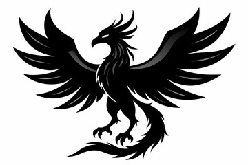 Phoenix silhouette black vector