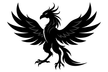 Obraz premium Phoenix silhouette black vector