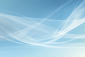 A blue sky with white clouds and a white line in the middle. strategy with minimalist waves in light blue and white.