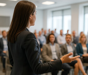 Séminaire professionnel dans une salle de conférence