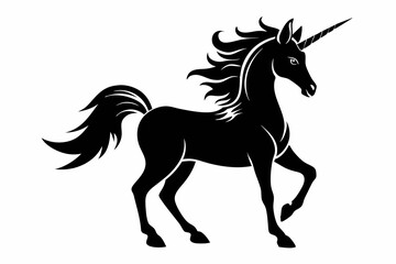 unicorn silhouette black vector
