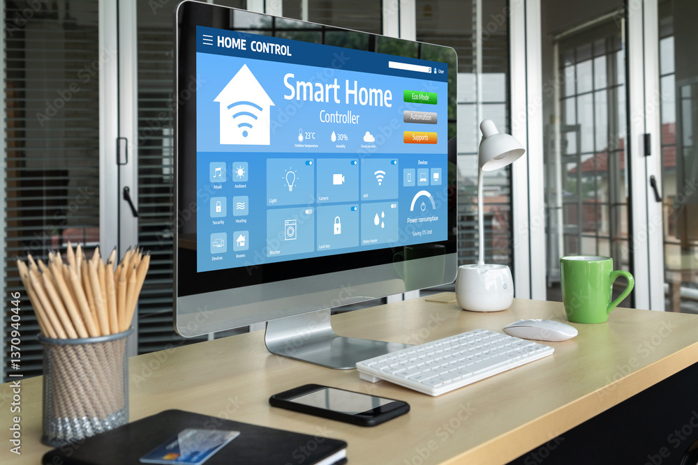 Poster smart home technology, centric remote control system with digital dashboard for air conditioning, sa