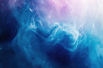 Fototapeta premium A mesmerizing blend of blues, purples, and white creates an ethereal, galaxy-like abstract art, sparkling with cosmic dust.