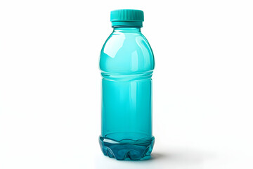 Modern solid-color teal stainless steel water bottle, isolated on a white background