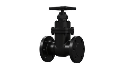 Isolated Black Industrial Valve
